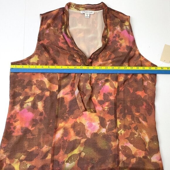 NEW Coldwater Creek Women's Shell Brown Pink Print Sleeveless Top size 1X - Picture 5 of 9